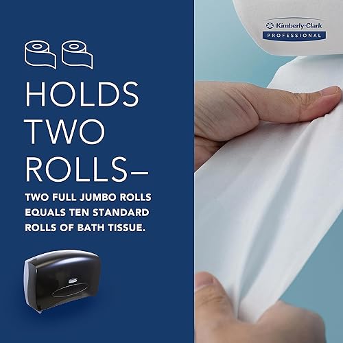 Miniatura 6 de Kimberly Clark - Dispensador profesional de papel higiénico (09551), compatible con rollo estándar con núcleo, color humo (negro), 13.1 x 20.4 x 5.8