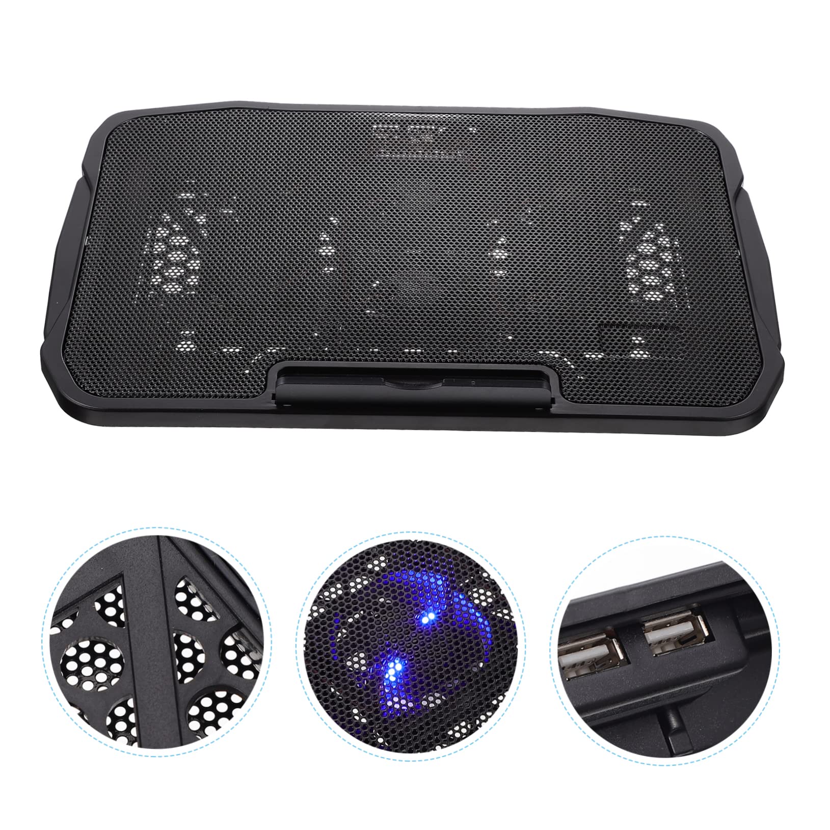 Soporte para Portátil con Ventilador Ajustable Base Ergonómica para Disipación de Rápida Notebook Refrigerador Multifuncional para Uso Doméstico y Oficina