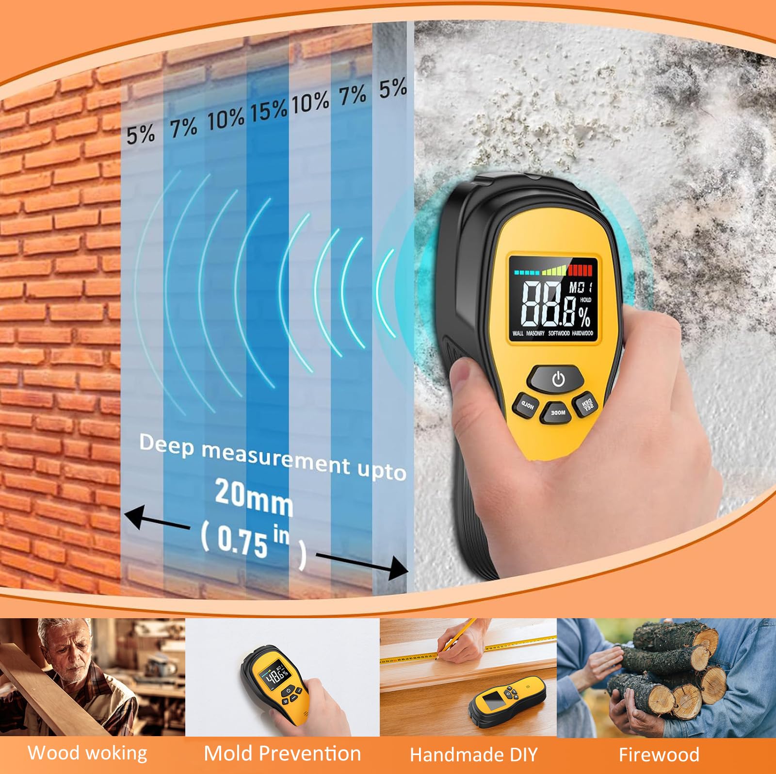 Digital Wood Moisture Meter - Accurate Readings -4