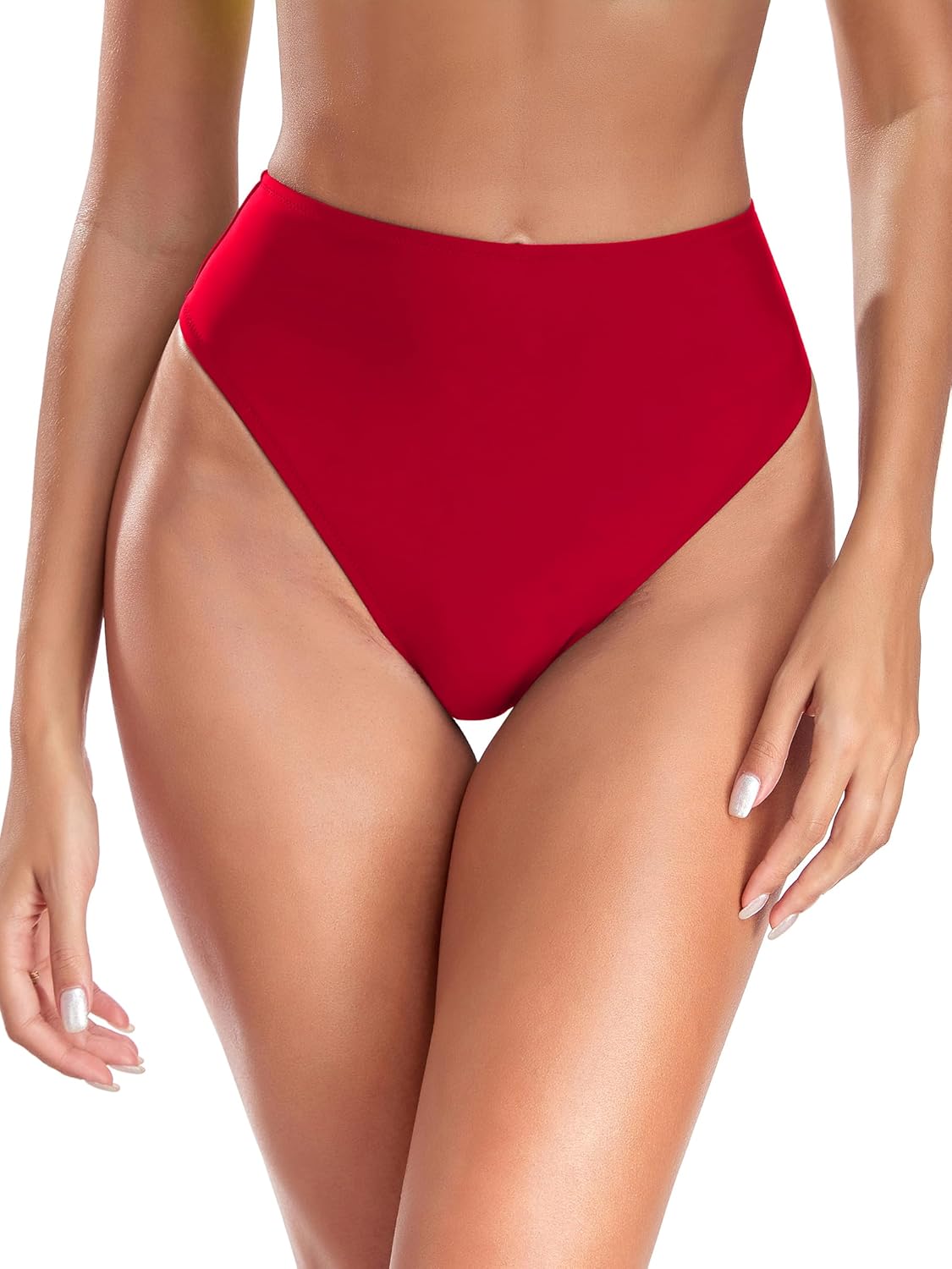 RELLECIGA Women's High Waisted High Cut Thong Bikini Bottom - Image 5