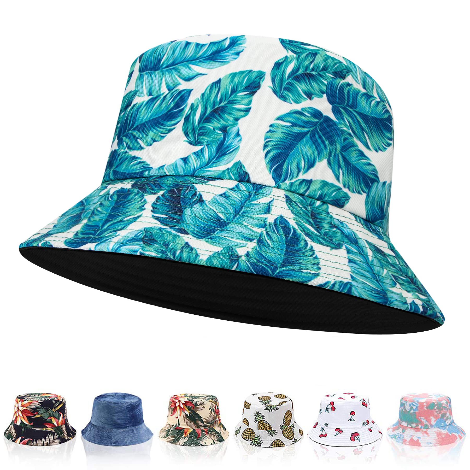 Feng Shui， Sombreros de Pescador para Mujer - Sombreros de Sol de Playa de Verano de algodón Reversible Sombrero de Pescador Plegable para Viajes Playa Senderismo Reino Unido