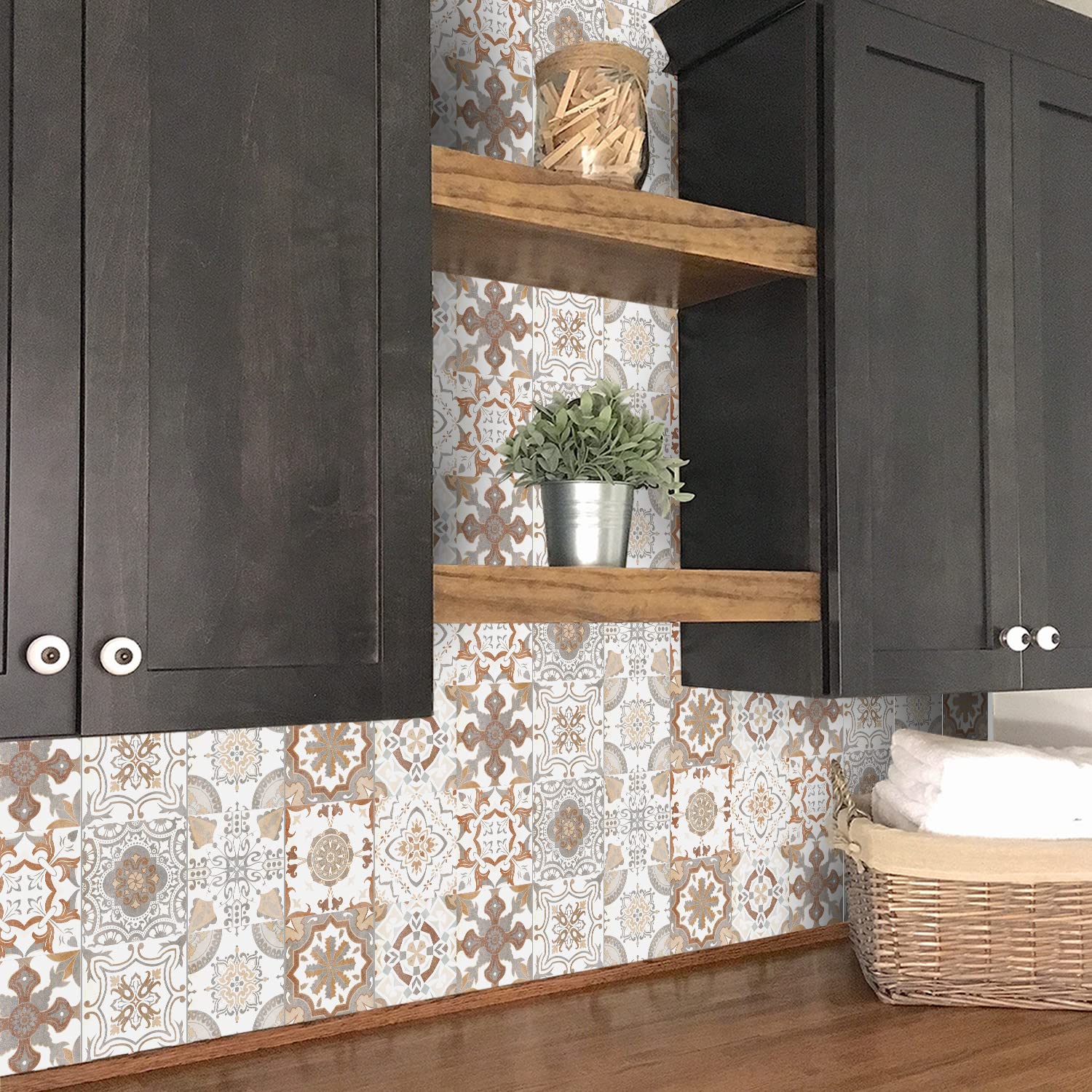 10 pz/set adesivi per piastrelle di ceramica autoadesive in PVC spesso impermeabile a prova di olio cucina bagno soggiorno decorazione della parete  15