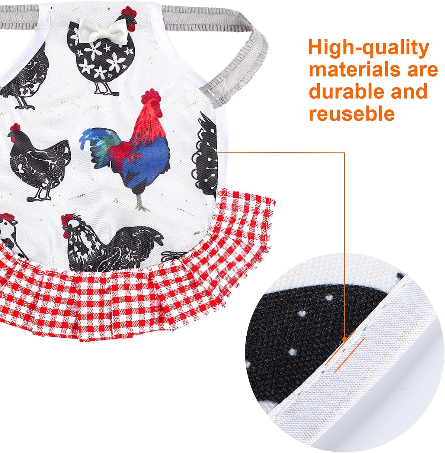Clicitina Tablier De Poulet Avec Sangles élastiques, Protection Du Dos Pour Poule Et Plumes Pour Petites