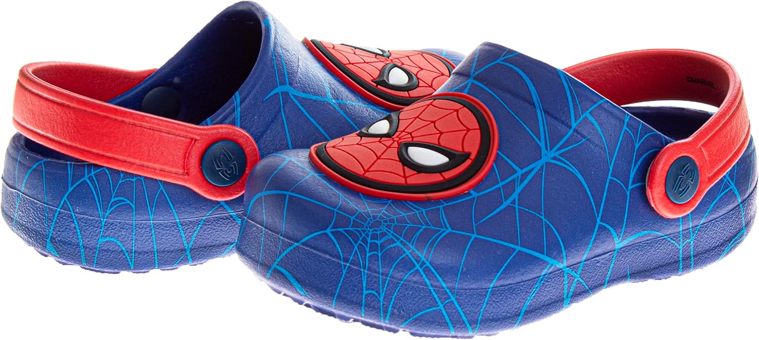 Josmo Kids Spiderman Clog Sandal Waterproof Slip-On Slides for Boys - Spidey Closed Toe Clogs with Backstrap (Sizes 5-10 Toddlers / 11-12 Little Kids) - Image 4