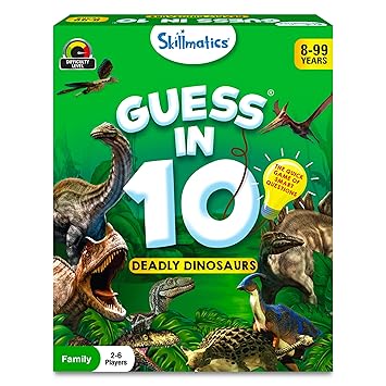 Skillmatics Guess in 10 Dinosaurs, Perfect for Boys, Girls, Kids, and Families Who Love Card Games, Toys, Travel Games, Gifts for Ages 8, 9, 10 & Up - image, photos
