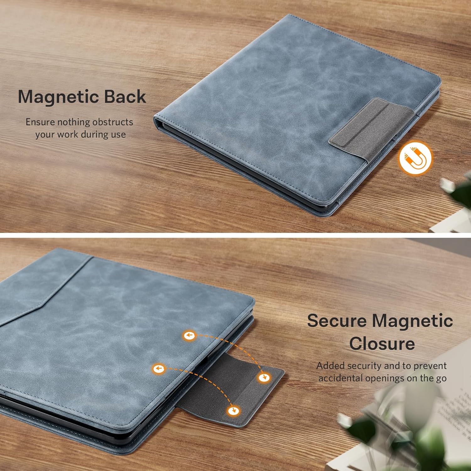CoBak Premium PU Leather Case for Kindle Scribe 10.2", TouchPad D10, Boox Note Air 3, Folio Cover with Pen Holder, Auto Sleep/Wake, Card Slots & File Folders for Business, Not for Remarkable