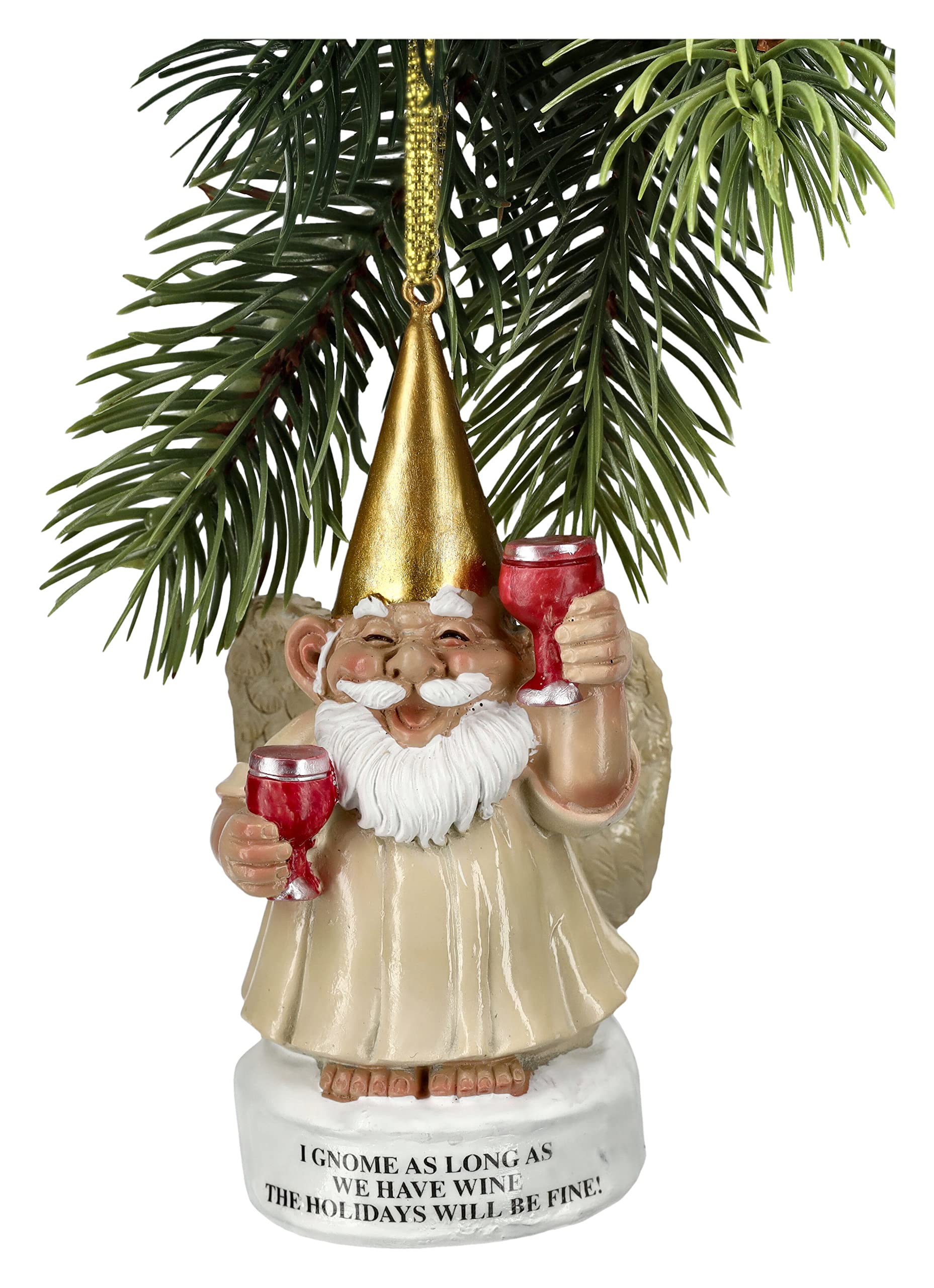 Nain de jardin à suspendre cadeau idéal figurine ange du vin