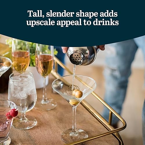 Miniatura 4 de Libbey Entertaining Essentials - Juego de 6 vasos de Martini aptos para lavavajillas, vasos de Martini de tallo alto para fiestas y más