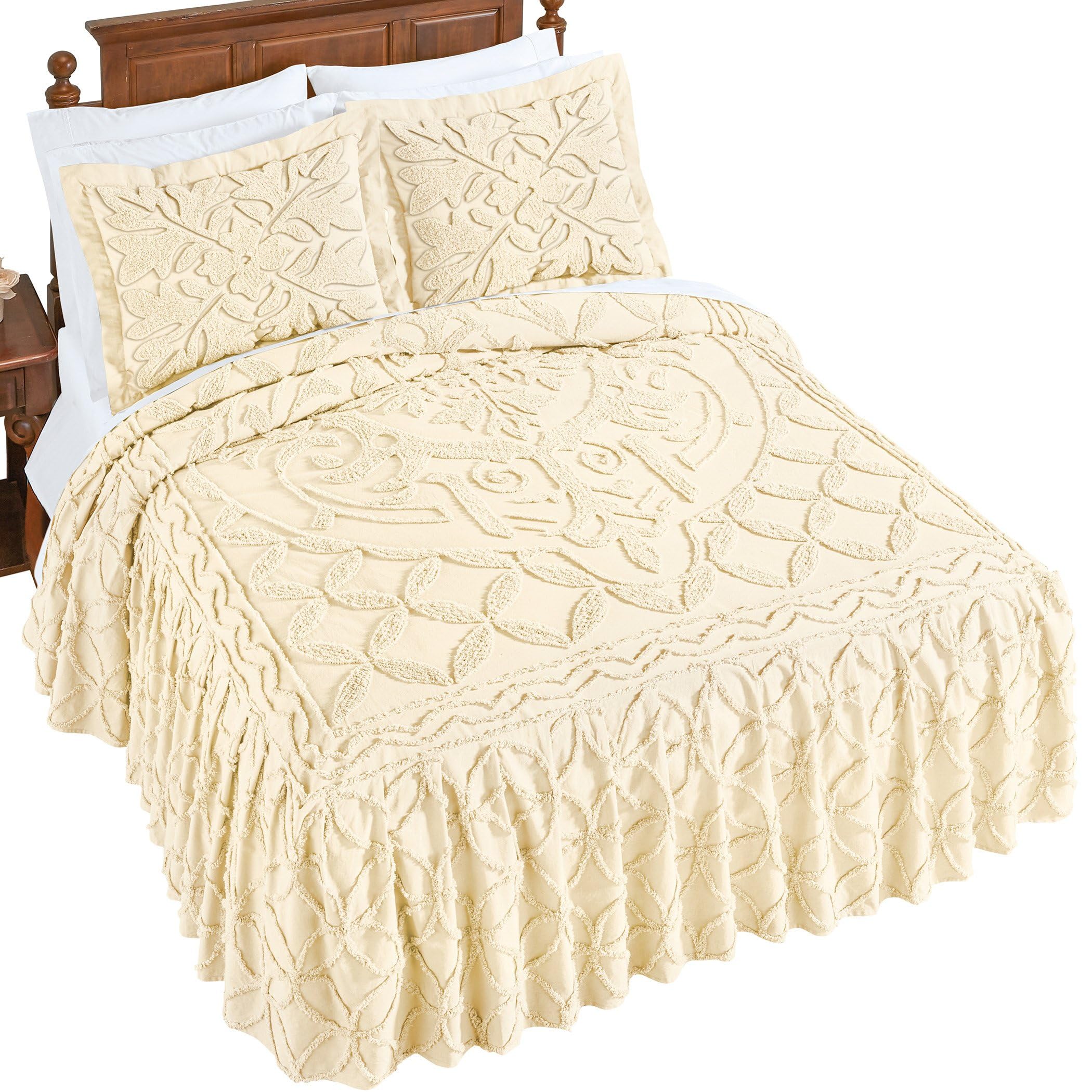 Collections Etc Textured Royal Medallion Chenille Bedspread