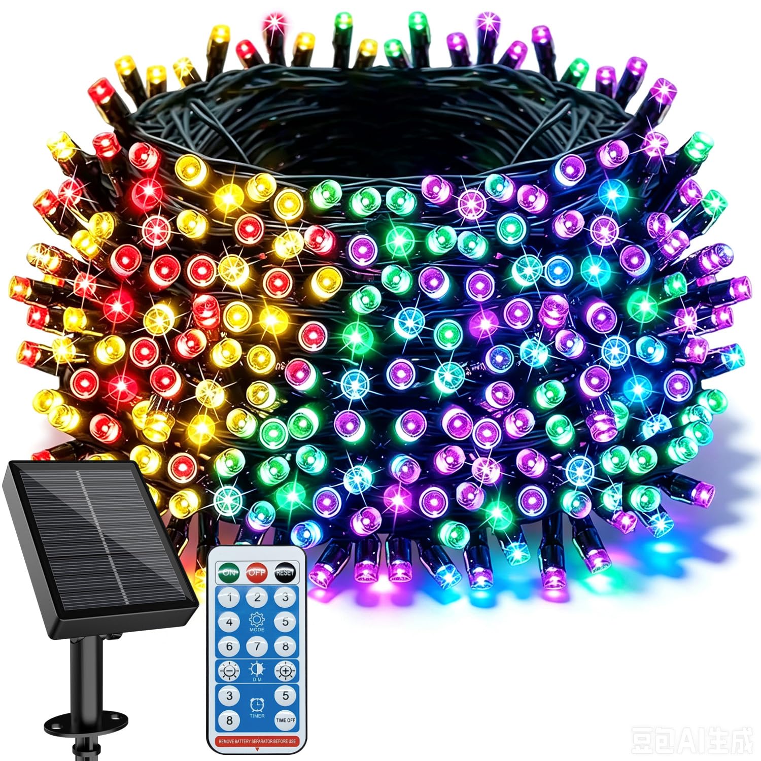 Electight 2Pack 20M Solar String Lights Outdoor Garden, 1200mAh,Multicolor
