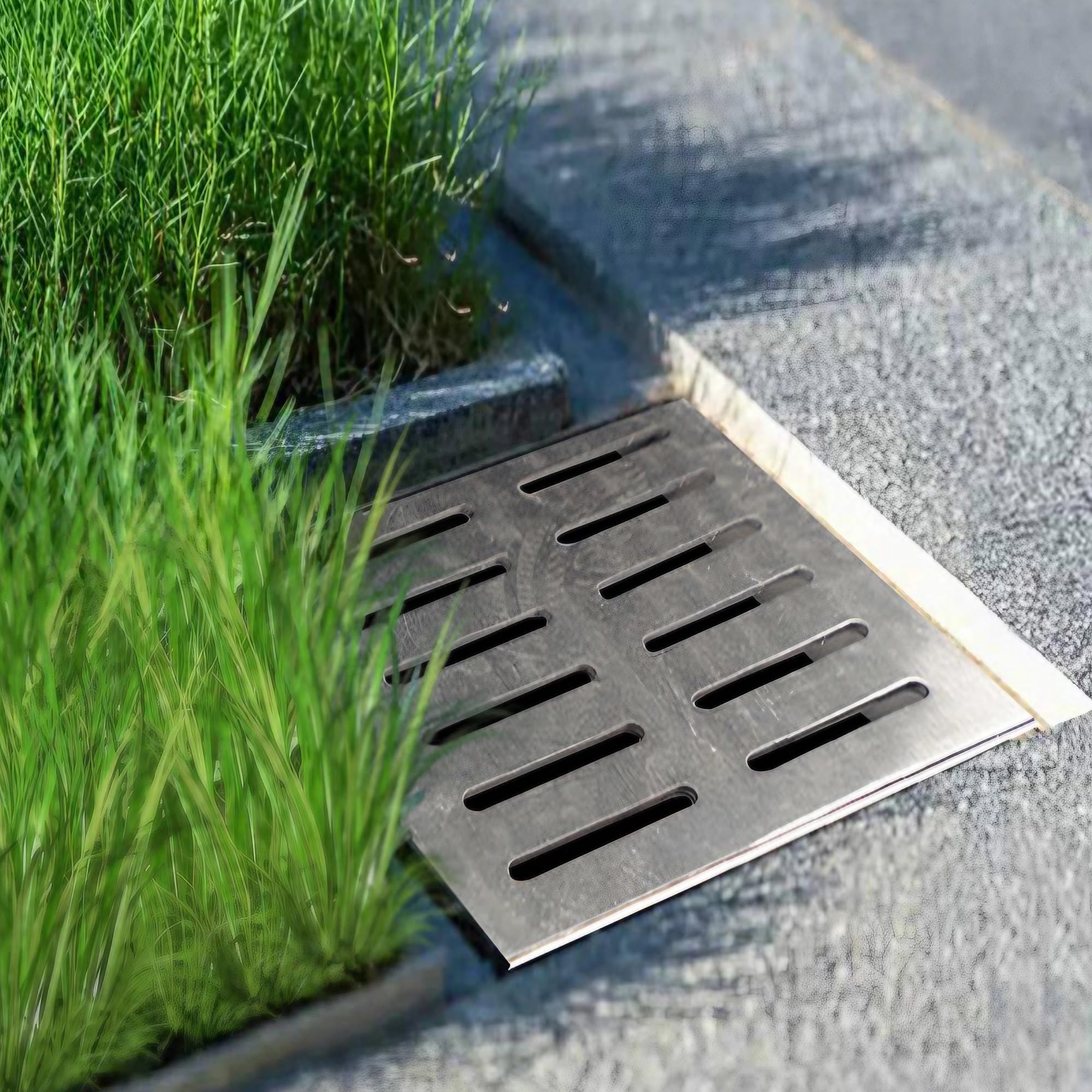 304 Inoxidable Tapa Desague Terraza, Rejilla Sumidero Piscina, Cubierta de Drenaje ai Aire Libre, Rectángulo Rejilla Canal, Rejilla de Alcantarillado para Terraza, Jardin, Piscina(10x10x2cm)