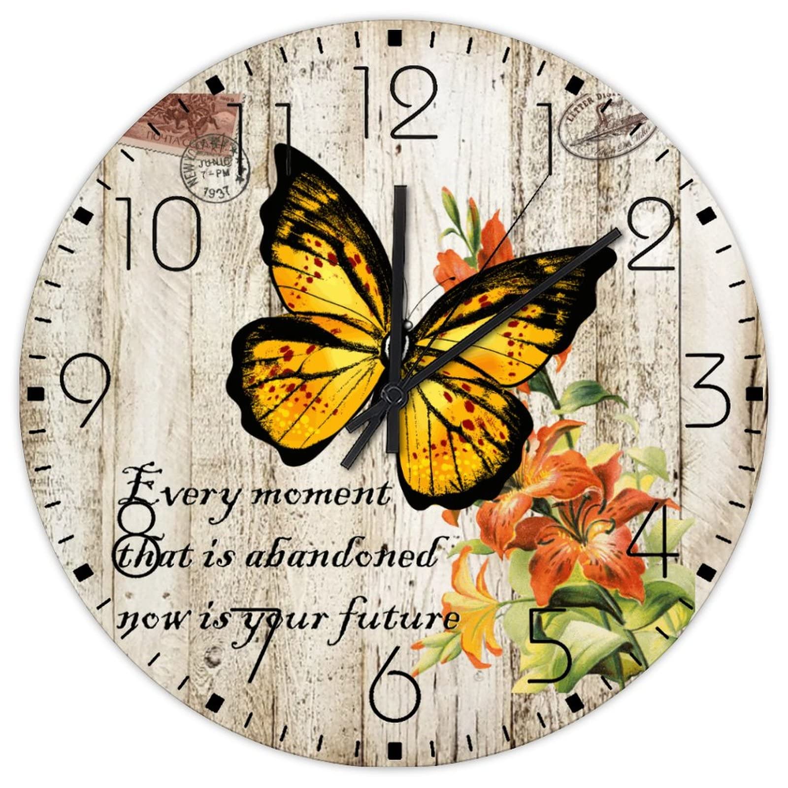 Horloge murale en bois 30,5 cm vintage décorative pour salle de classe