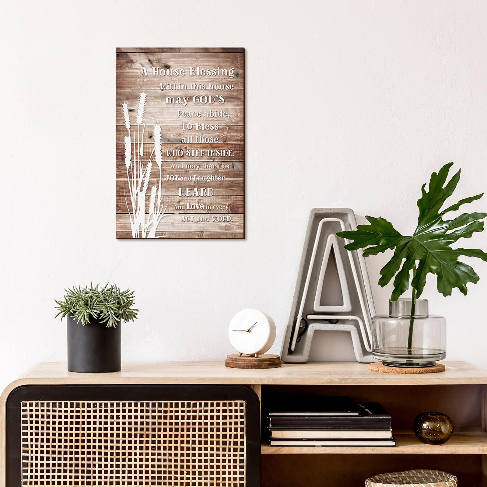 Buy House Blessing Hanging Wooden Sign Christian Bible Verse Wall Decor