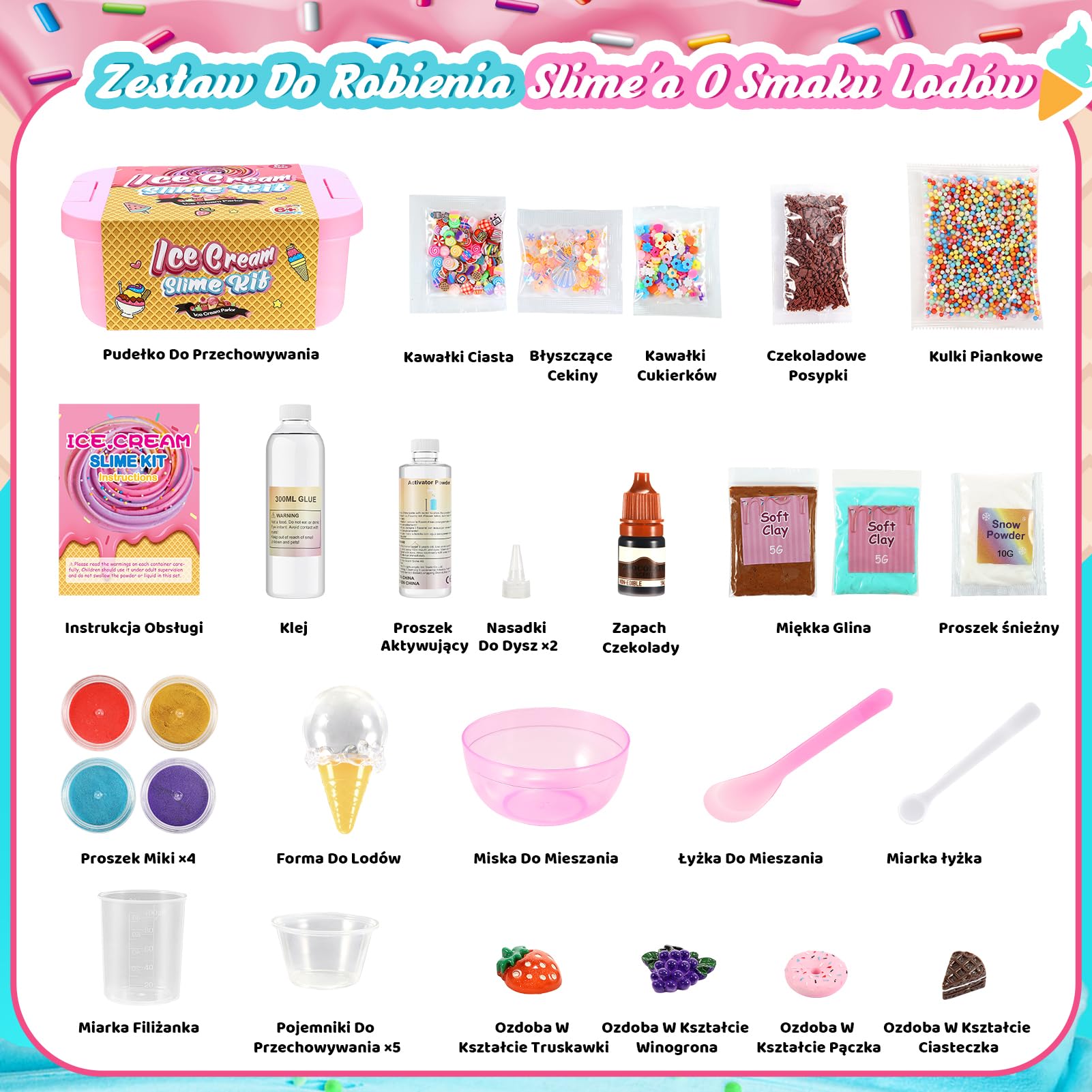 Adeokay Slime Zrób Swój Własny Zestaw, Prezent dla Dziewczynek 6 7 8 9 10 11 12 Lat Zestaw Slime dla Dziewczynek 6-12 lat Pomysły na Prezent Slime Fluffy Girls Stuff Prezent Urodzinowy dla Dziewczynek