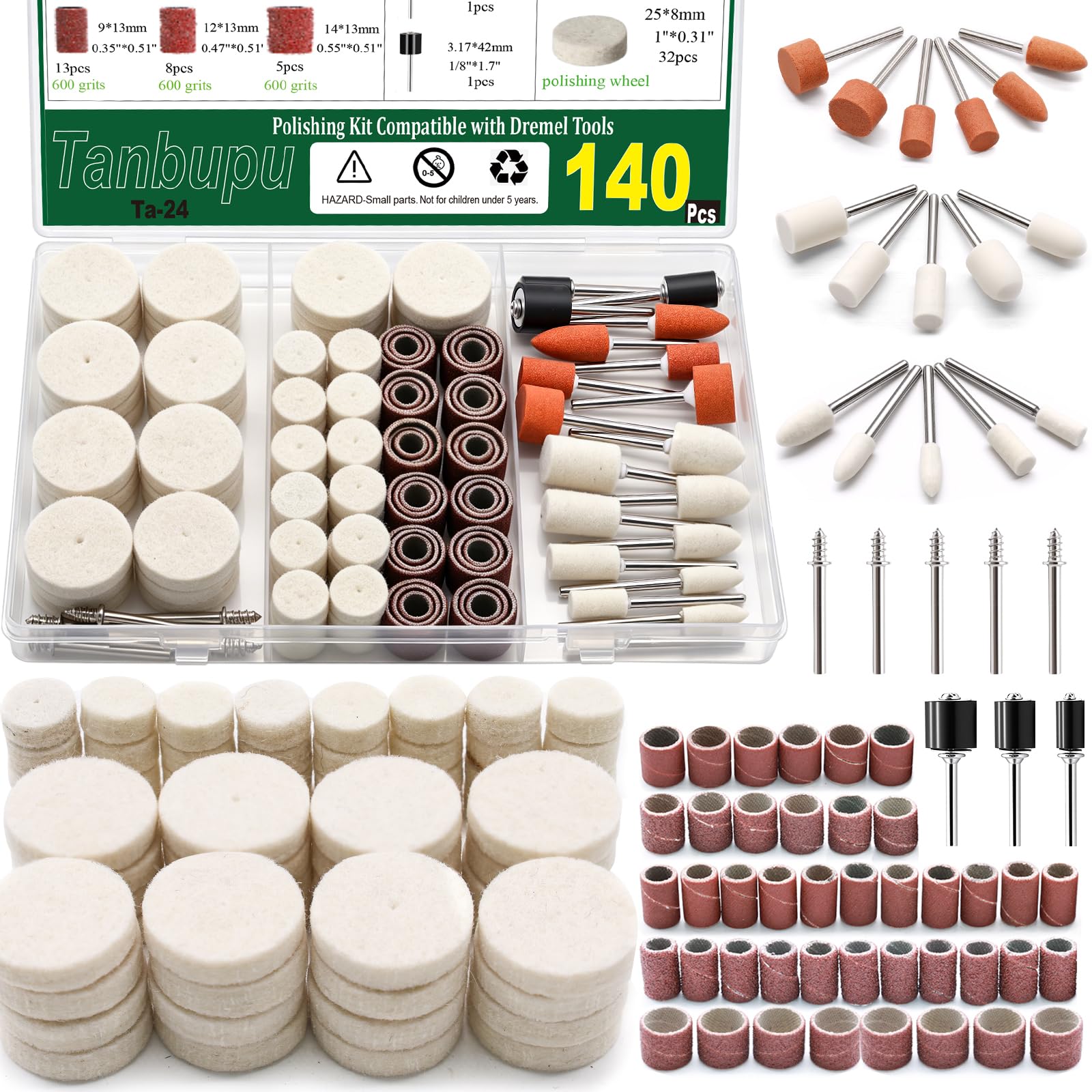 Dremel Polishing Kit - 185 Piece Buffing Set -8