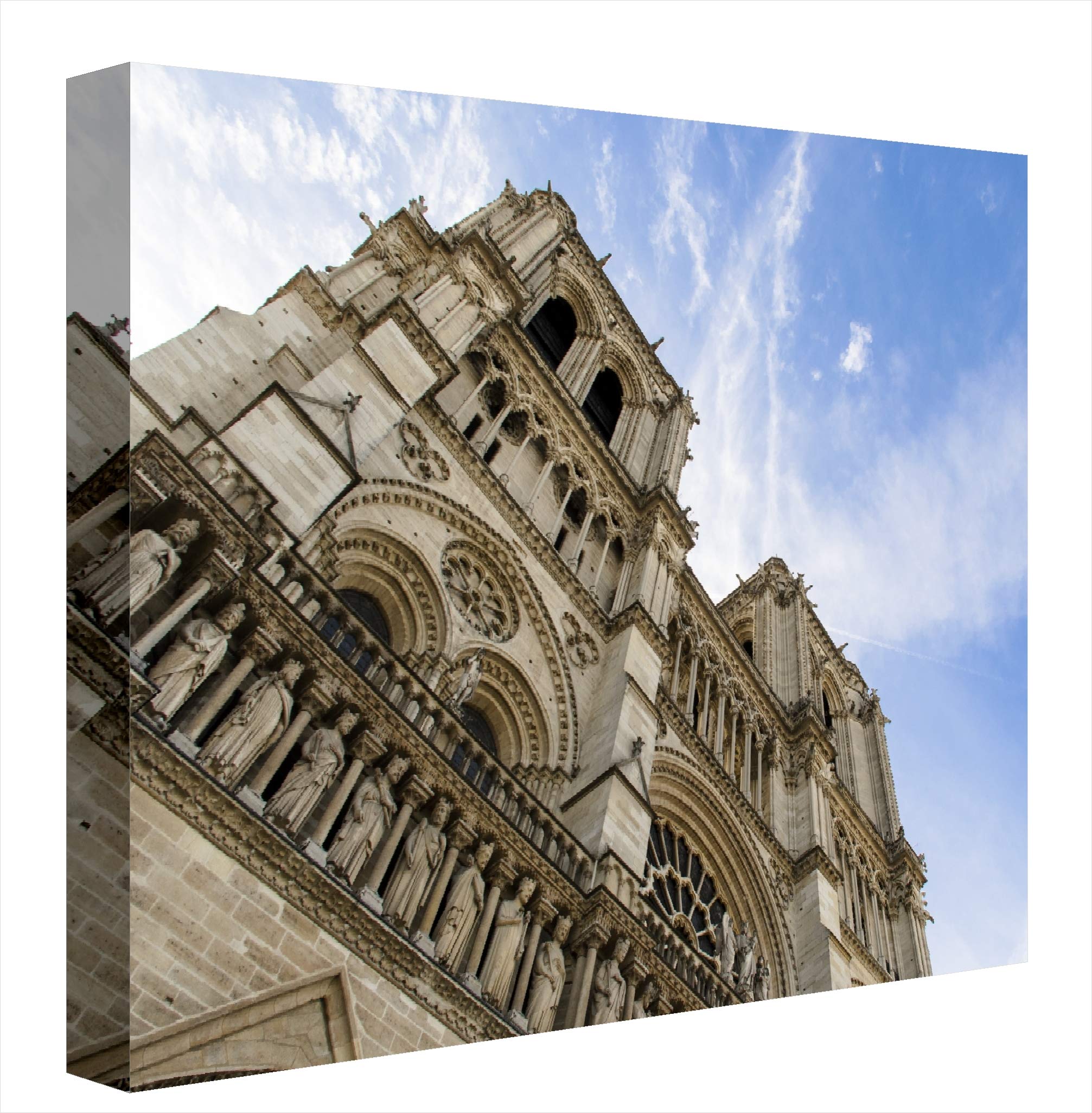 Tableau illuminé Notre Dame Paris en méthacrylate multicolore 60 x 60 cm de salon