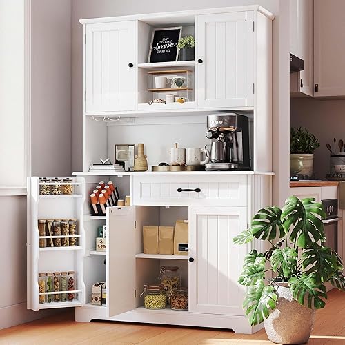 Gizoon Kitchen Hutch with Storage Kitchen Pantry Cabinet with Doors
