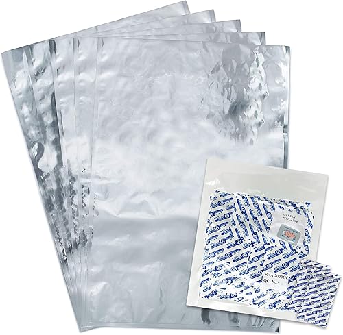 (10) bolsas Mylar de 20 x 30 pulgadas de 5 galones + (10) absorbentes de oxígeno de 2000 cc para almacenamiento de alimentos de emergencia a largo