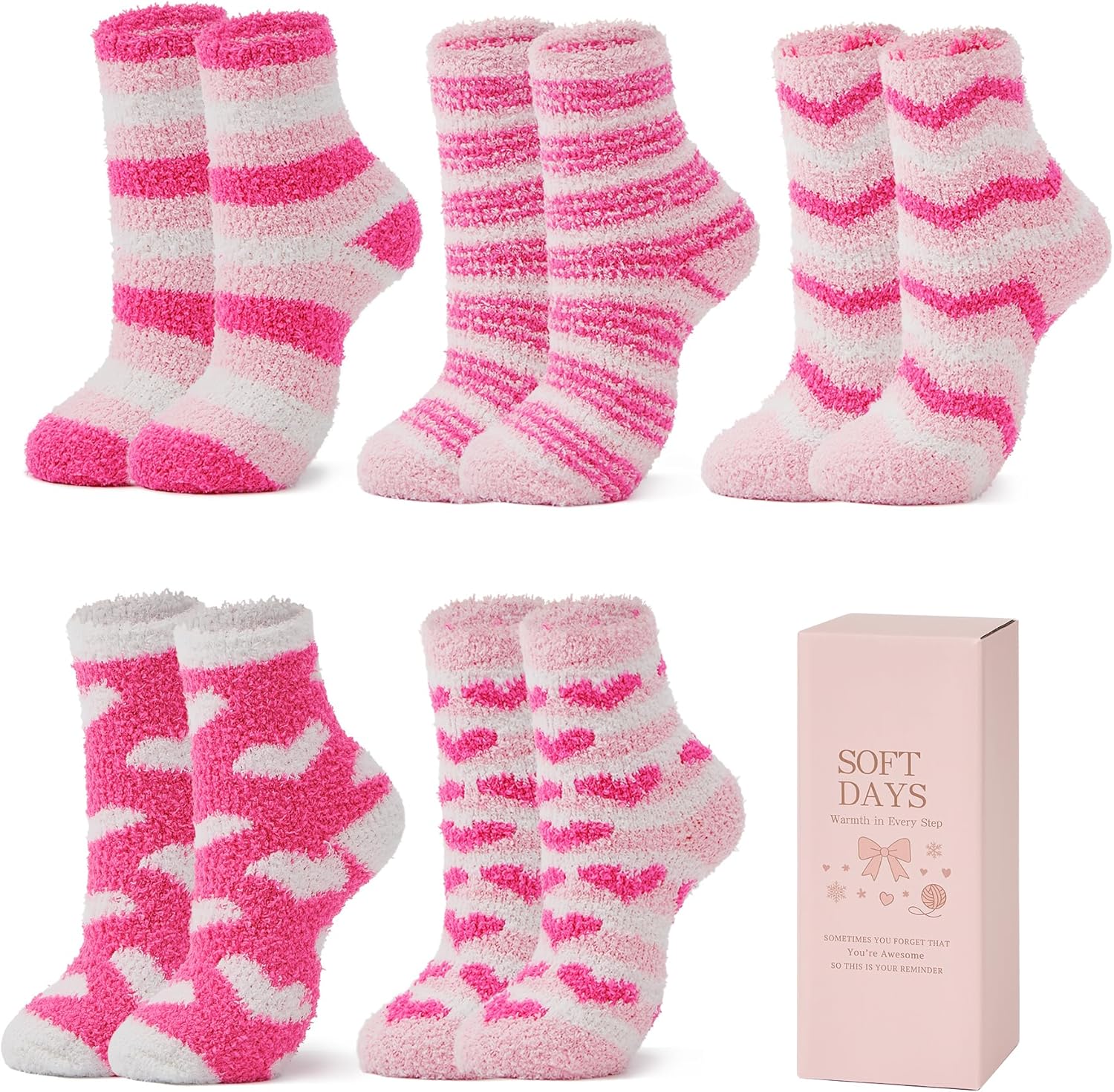 Zando Women's Fuzzy Socks for Women Cozy Socks With Gift Box-Cute Fluffy Cloud Soft Warm,for Home, Hospital, Work