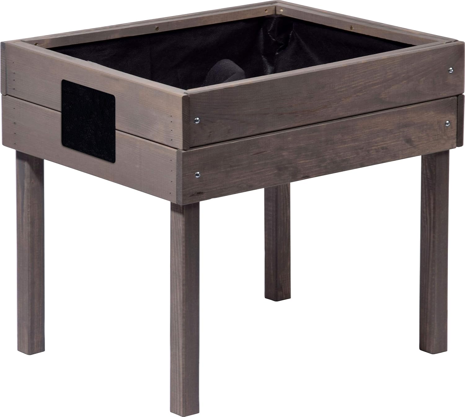 Chalkboard, Small Herb Bed for The Patio and Balcony, 50 x 40 x 45 cm, Pine, Grey Mini Raised Bed