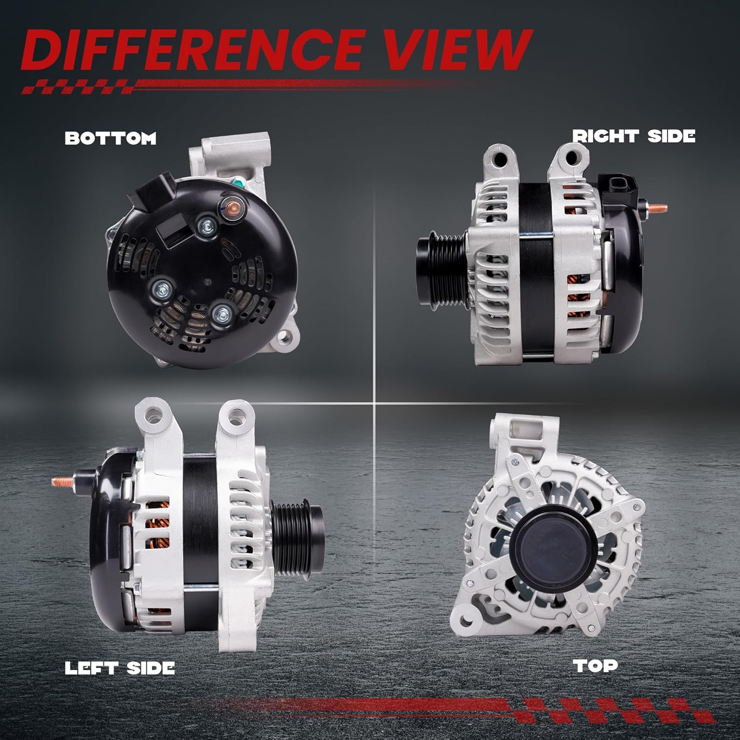 High Output Alternator for-Buick Enclave 2008-2017 For/Chevy Traverse 2009-2017 For/GMC Acadia 2007-2017 For/Saturn Outlook 2007-2010, OE Replacement 25815839, 170AMP 12 V