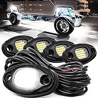 Vista 8 de Luces de roca blancas, 8 cápsulas de luces de roca para camiones, jeep, cuatrimoto, UTV RZR, luces subterráneas