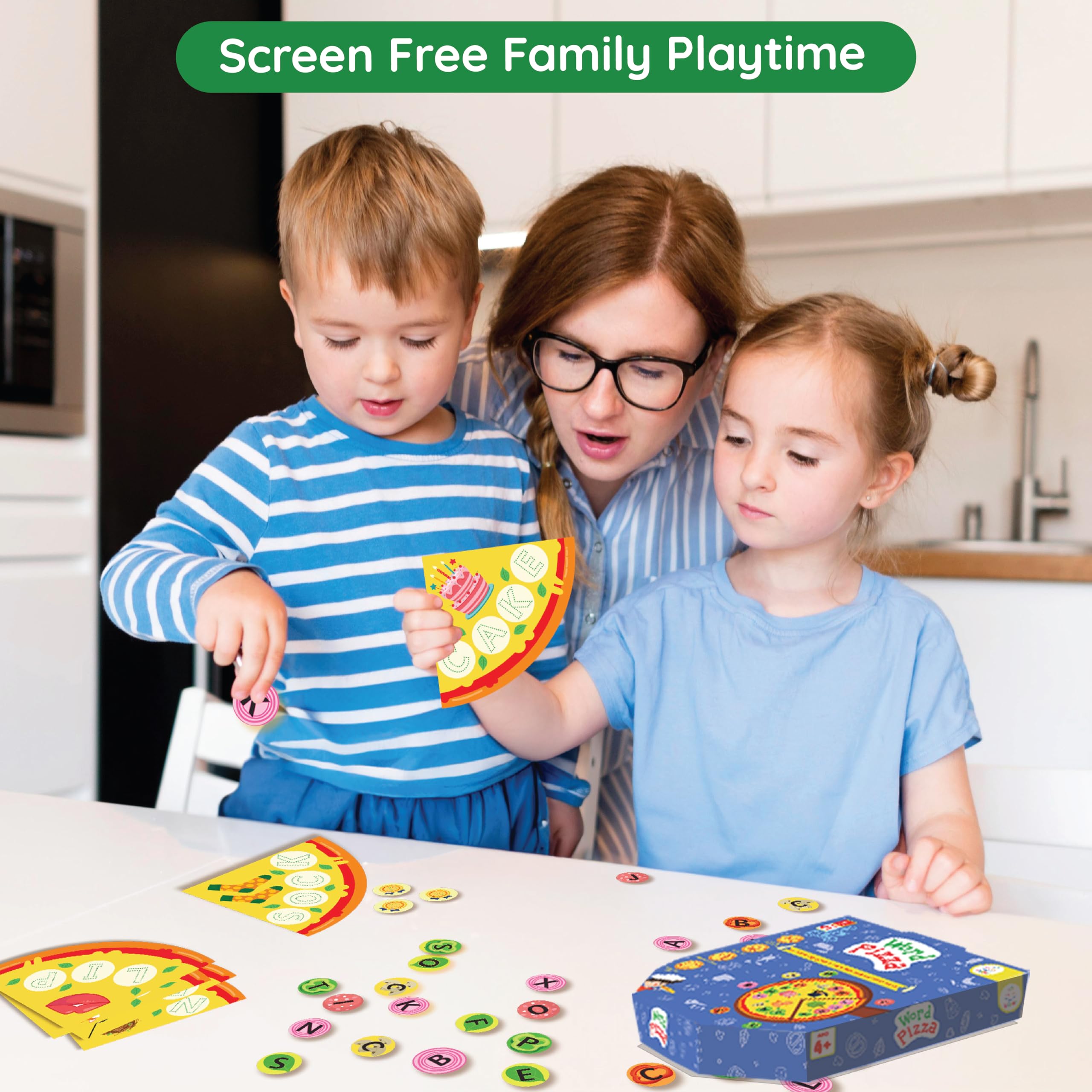Zicster Word Pizza: Spelling Games for Ages 4-6 | Classroom Games | 160 Alphabet Toppings and 100 Words | Fun Preschool & Kindergarten Learning Activity | Homeschool Essentials - Image 6