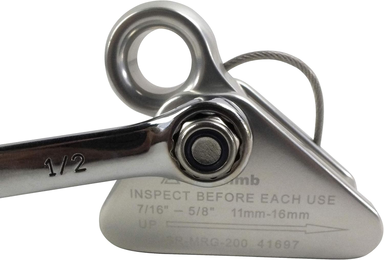 ProClimb Arborist Rope Grab - Removable Cam, Fixed Bolt & Nut, Flip Line Adjuster - Rope Sizes 7/16" - 5/8" See Rope Grab/Rope Brake/Flipline Adjuster Rope Clamp/Rope Cam Lock in Fall Arrest System - - 