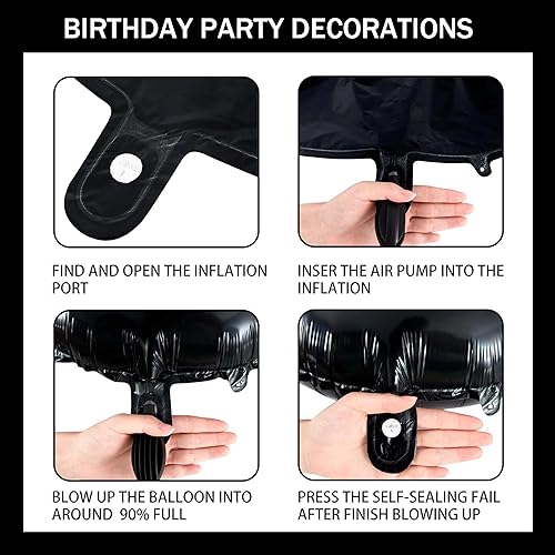 Miniatura 3 de Decoraciones de feliz cumpleaños para mujeres y hombres, telón de fondo de cumpleaños, globos de pancarta, mantel de mesa, pompones de papel