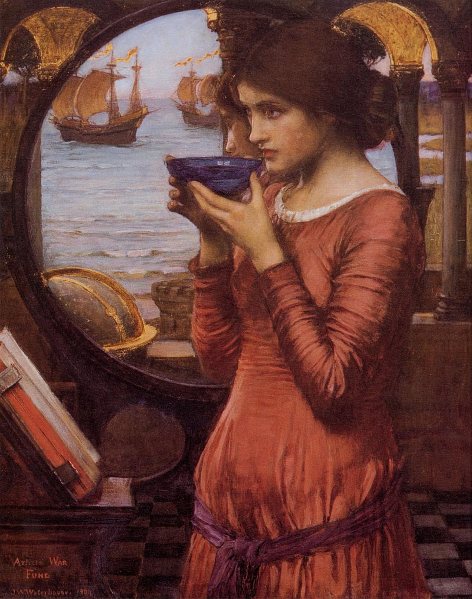 SERENDIPITP Abstract Painting Mural Print Picture Wall Decor Painting the Unwelcome by John William Waterhouse Vintage Wall Artwork for Home Decor 60x90cm