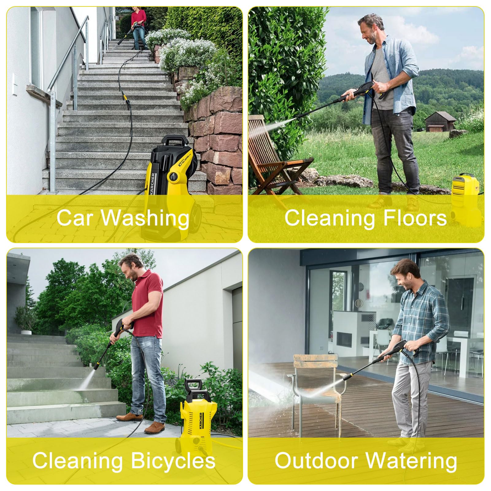 TNSLAND 10M Tubo Flessibile ad Alta Pressione per Kärcher K2 K3 K4 K5 K6 K7, Tubo Idropulitrice per Karcher Sonda Sturatubi per Idropulitrice, per Accessori Idropulitrice Karcher con Connecteur Rapide
