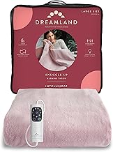 Dreamland Snuggle Up Electric Throw - Dusky Pink, 5 Minute Fast Heat Up, Luxury Velvet Plush, 1 Control, 6 Temperature Settings with Timer, Machine Washable and Tumble Dry Safe, 160x120cm