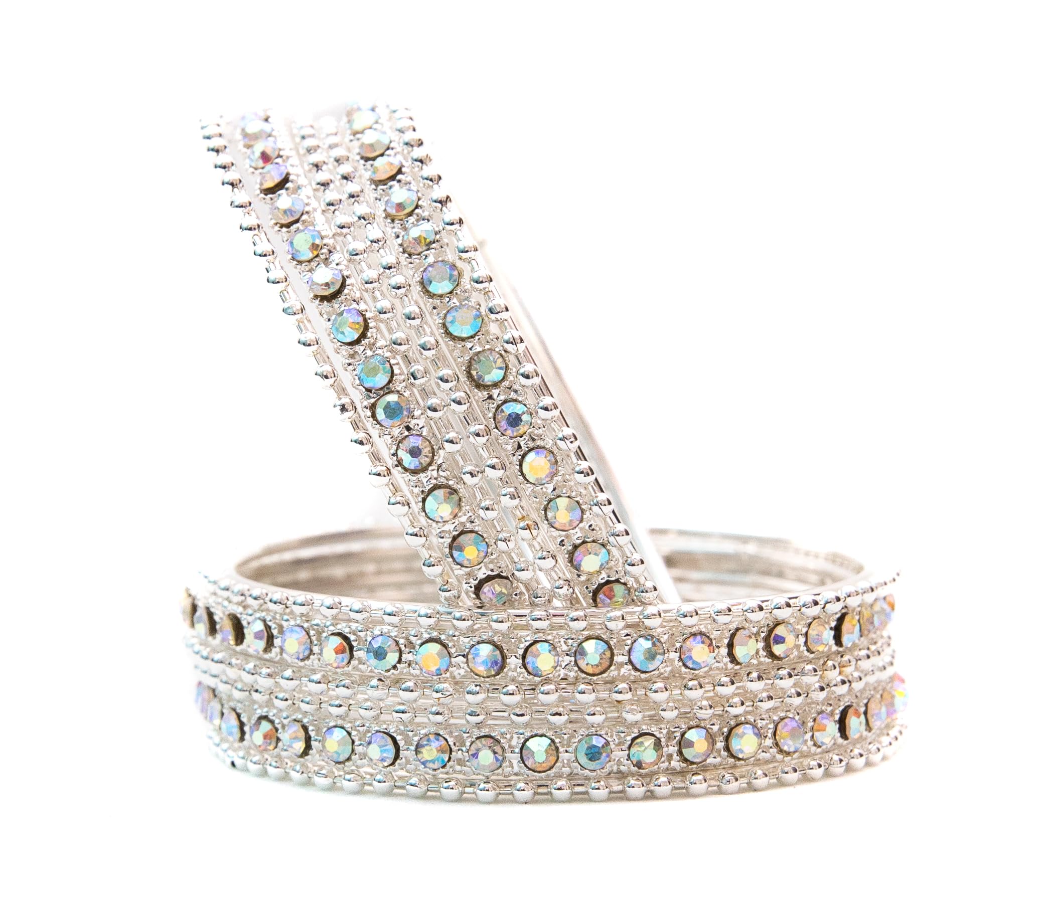 Swara Creations Silver Plated rainbow zircon studded Bangles Set for Women and Girls|12 Bangles (B0CYPG9CBD) Amazon Price History, Amazon Price Tracker