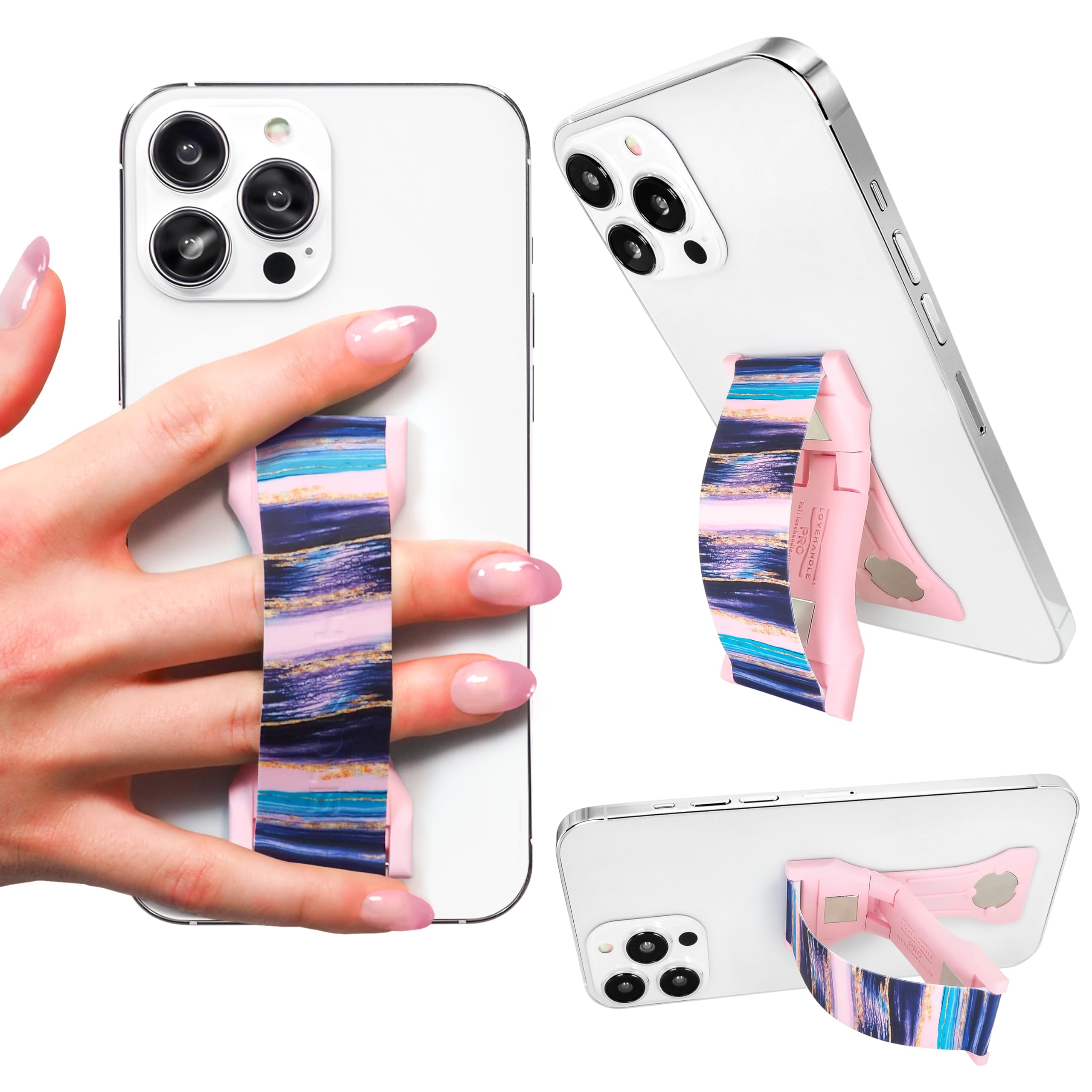 LoveHandle Pro Handy-Griff Aus Silikon – Mit Magnet, Ständerfunktion & Halteband, Kompatibel Mit Smartphones