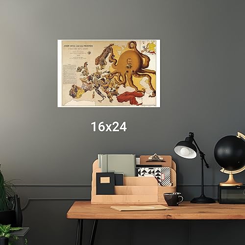 Miniatura 9 de Mapa de Europa - 1900 - John Bull y sus amigos - Mapa alegórico antiguo - 24 x 36 pulgadas