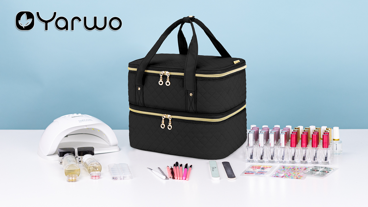 Amazon.co.jp: Yarwo マニキュア収納ケース ネイルランプと40本の