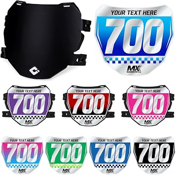 MxNumbers- Custom Chrome Plate Decal with ODI Signature Downhill Number Plate | Personalized with Your Name, Number & Colors | Electric Bike and Mountain Bike Chrome03 with Black ODI Plate