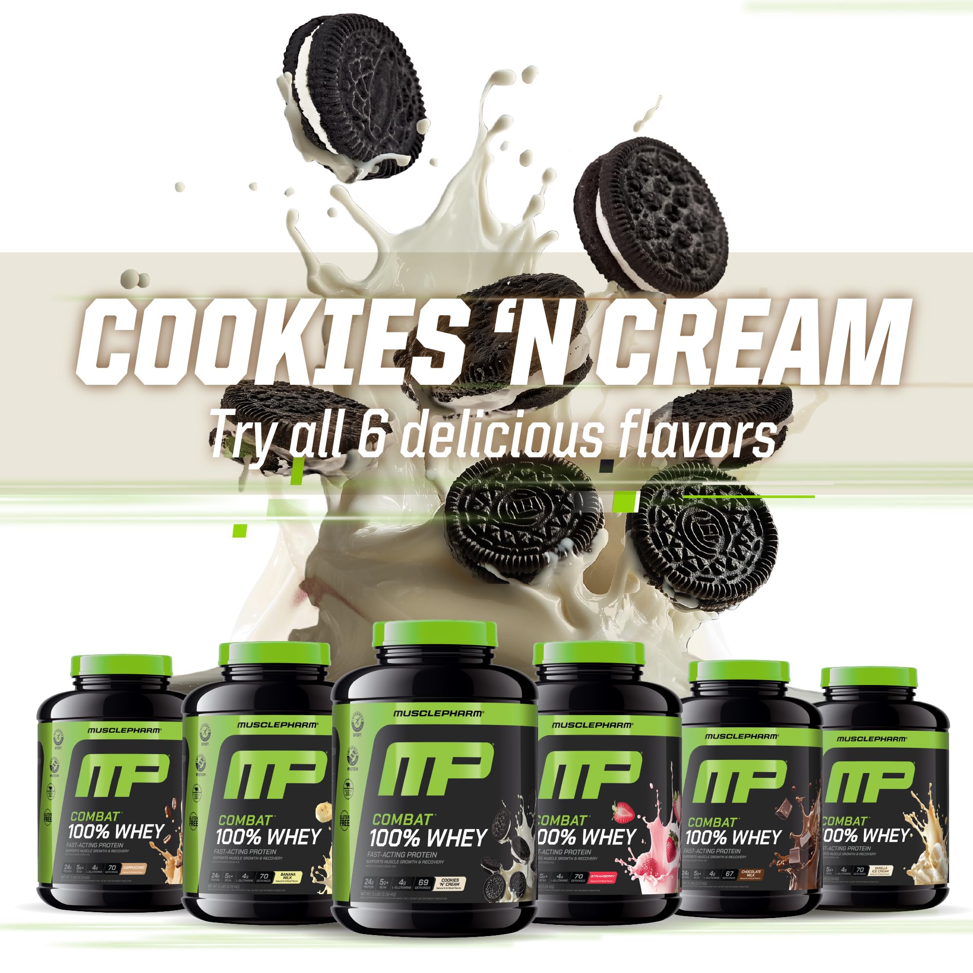 MusclePharm Combat 100% Whey Protein Powder | Cookies 'N' Cream - 5 lb — Amazon image 7