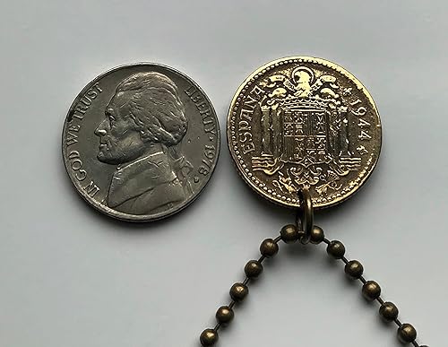 Miniatura 5 de 1944 Spain España Peseta coin pendant Spanish crown World War 2 era Madrid Barcelona Sevilla Malaga Asturias Granada Catalan Castile Leon Aragon