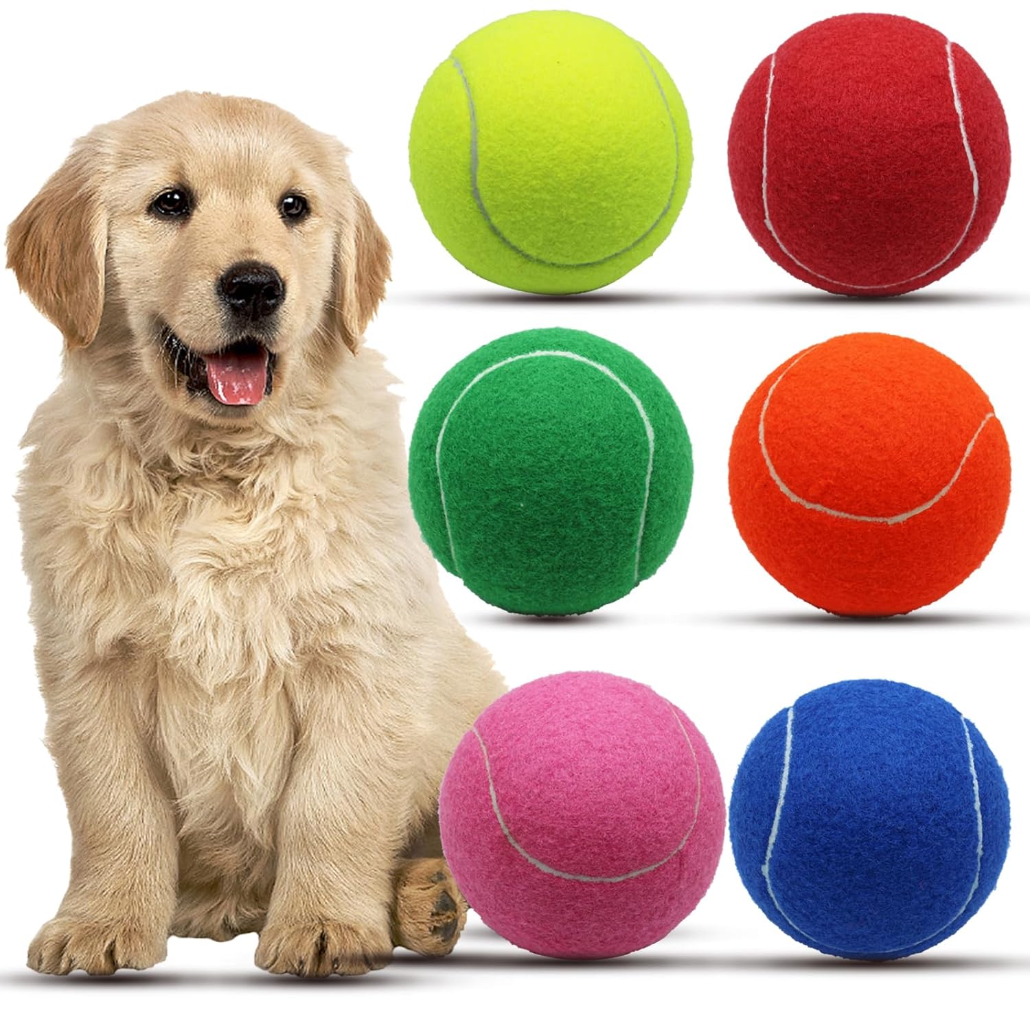 Magicorange Large Tennis Balls for Dogs 6 Pack 4 Inch Big Tennis Ball Pet Chew Toy Large Balls