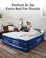 Vista 5 de OlarHike Colchón inflable King con bomba integrada, colchones de aire elevados y duraderos de 18 pulgadas para campamento, hogar y invitados