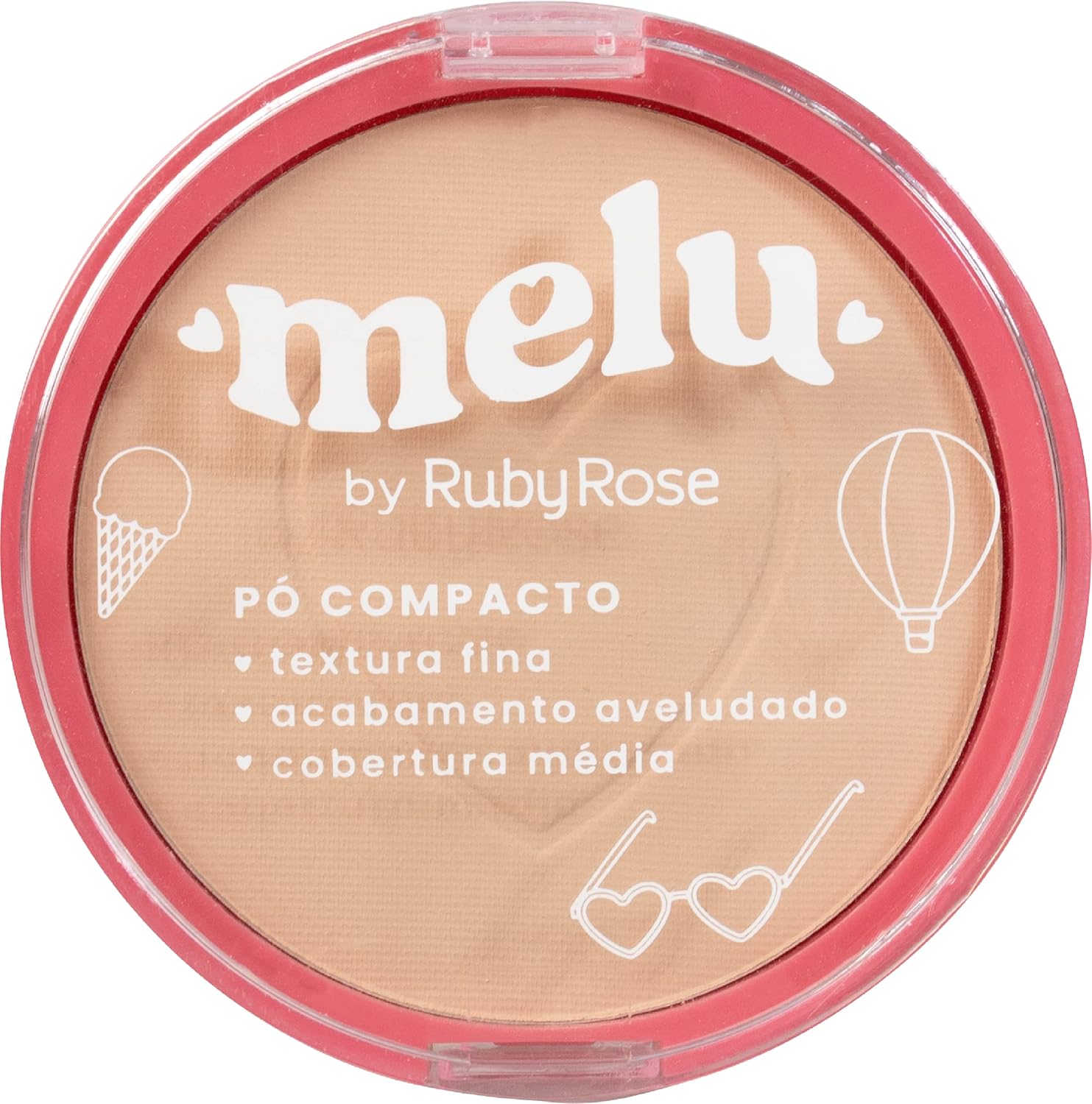 Pó Compacto Melu Ruby Rose Pó Compacto Melu Ruby Rose