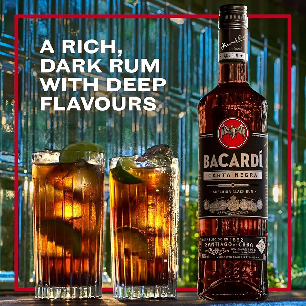 BACARDÍ Carta Negra Superior Black Rum, 75cl / 750ml, 40