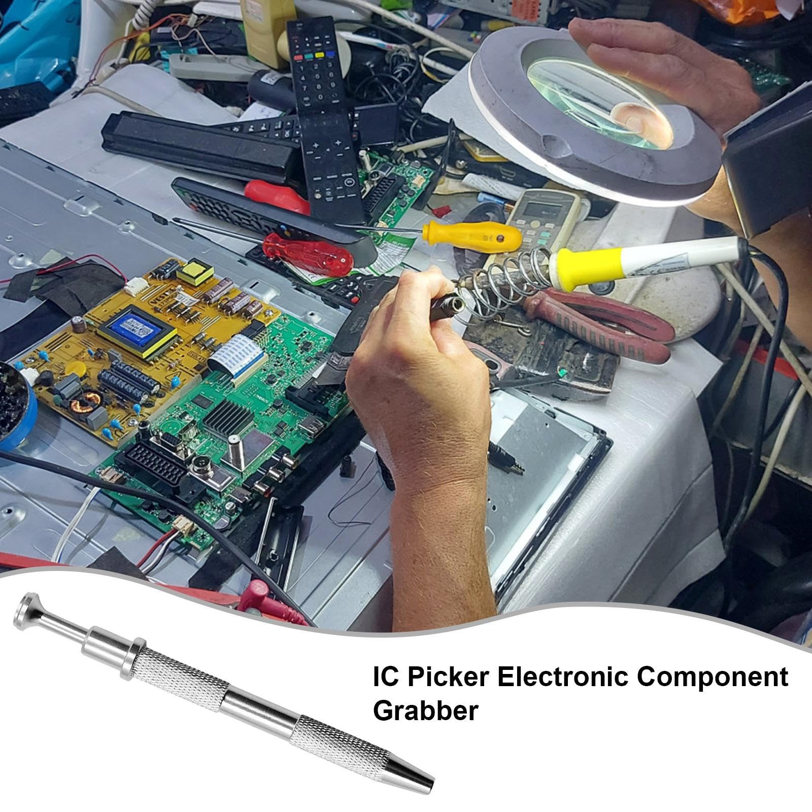 Penna di estrattore componente elettronico con artigli regolabili - IC, BGA, PLCC Chip Back | Design a molla ergonomico per riparazioni della scheda madre, telefono