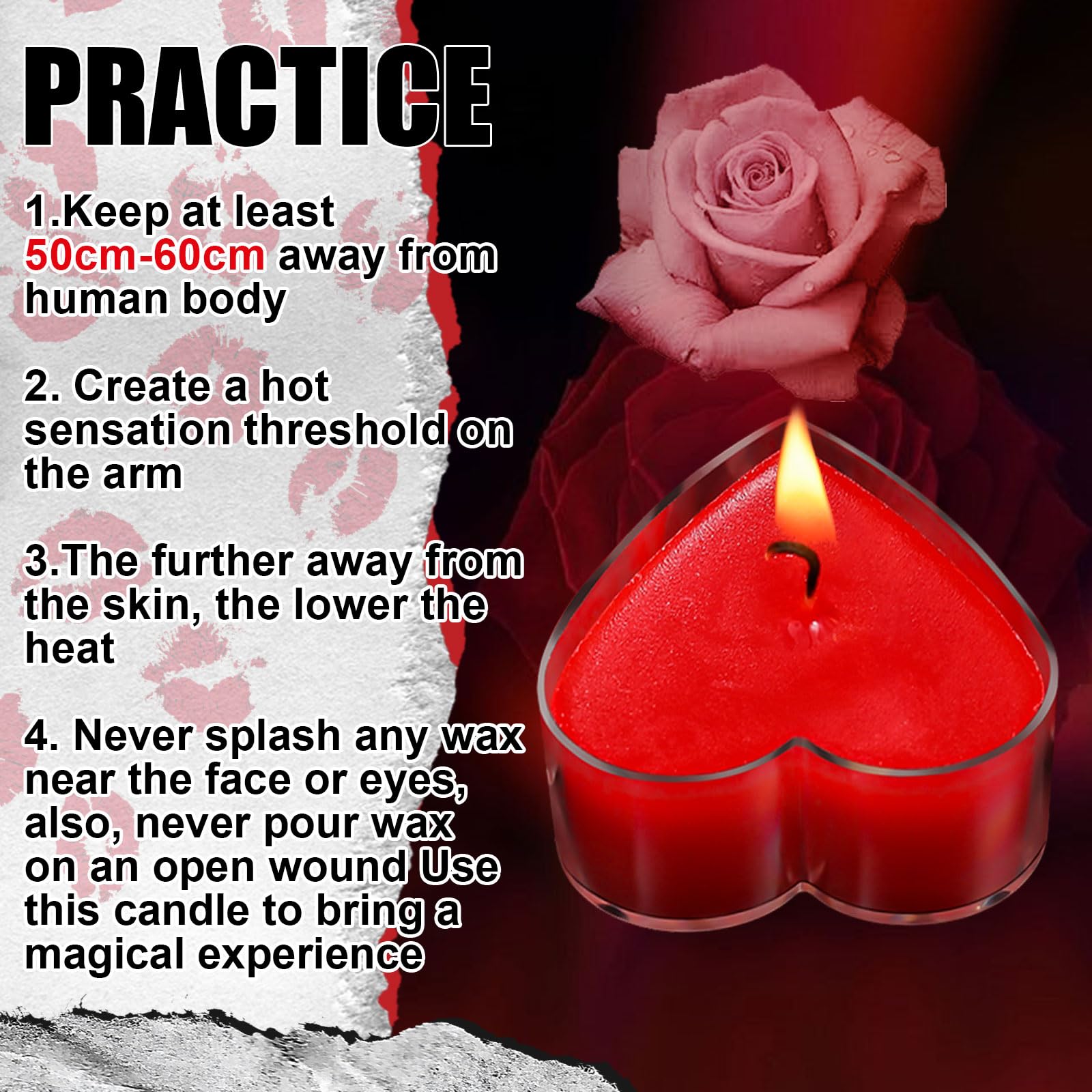 Tisancy 6 Pcs Low Temperature Candles, Romantic Heart Candles Body Safe Wax Low Heat Smokeless Unscented Tea Lights for Anniversaries Decor(Red): Red Heart