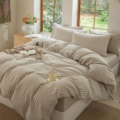 Miniatura 3 de BESTDESIL Funda de edredón de color naranja brillante, funda de edredón de algodón lavado Queen, juegos de ropa de cama cómodos para todas las