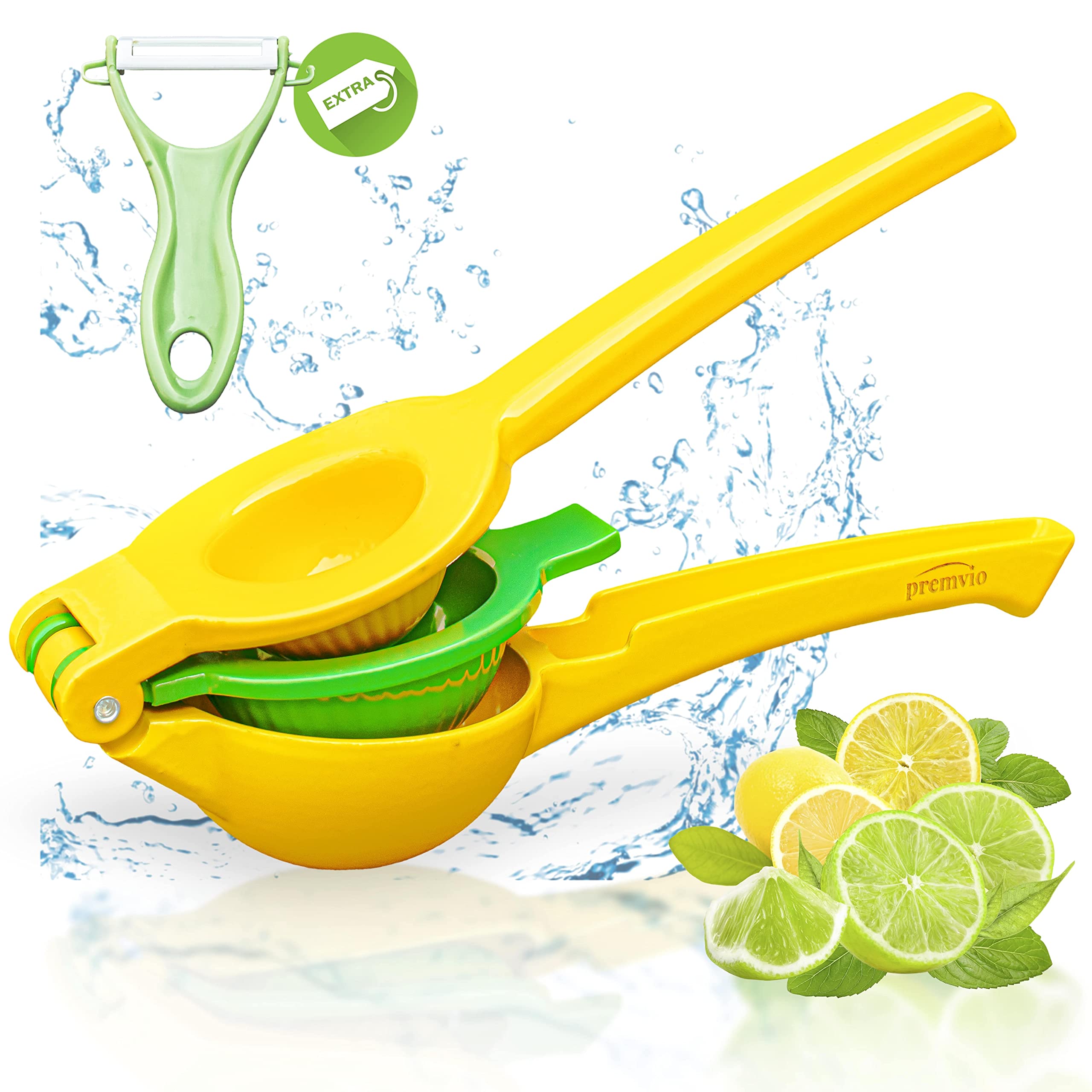 Premium Quality Metal Lemon Squeezer with Peeler- Lime Juice Press, Manual Press Citrus Juicer For FreshJuice and Fresh lime