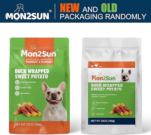 Miniatura 5 de MON2SUN Dog Treats - Bocadillos de batata envueltos en pato sin cuero crudo, sin gluten ni granos, golosinas para cachorros y perros pequeños (pato,