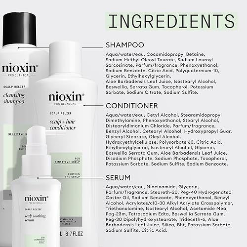 Miniatura 8 de Nioxin Sistema de alivio del cuero cabelludo  Para cuero cabelludo sensible, seco y con picazón  Limpia, calma y engrosa el cabello  Sin parabenos