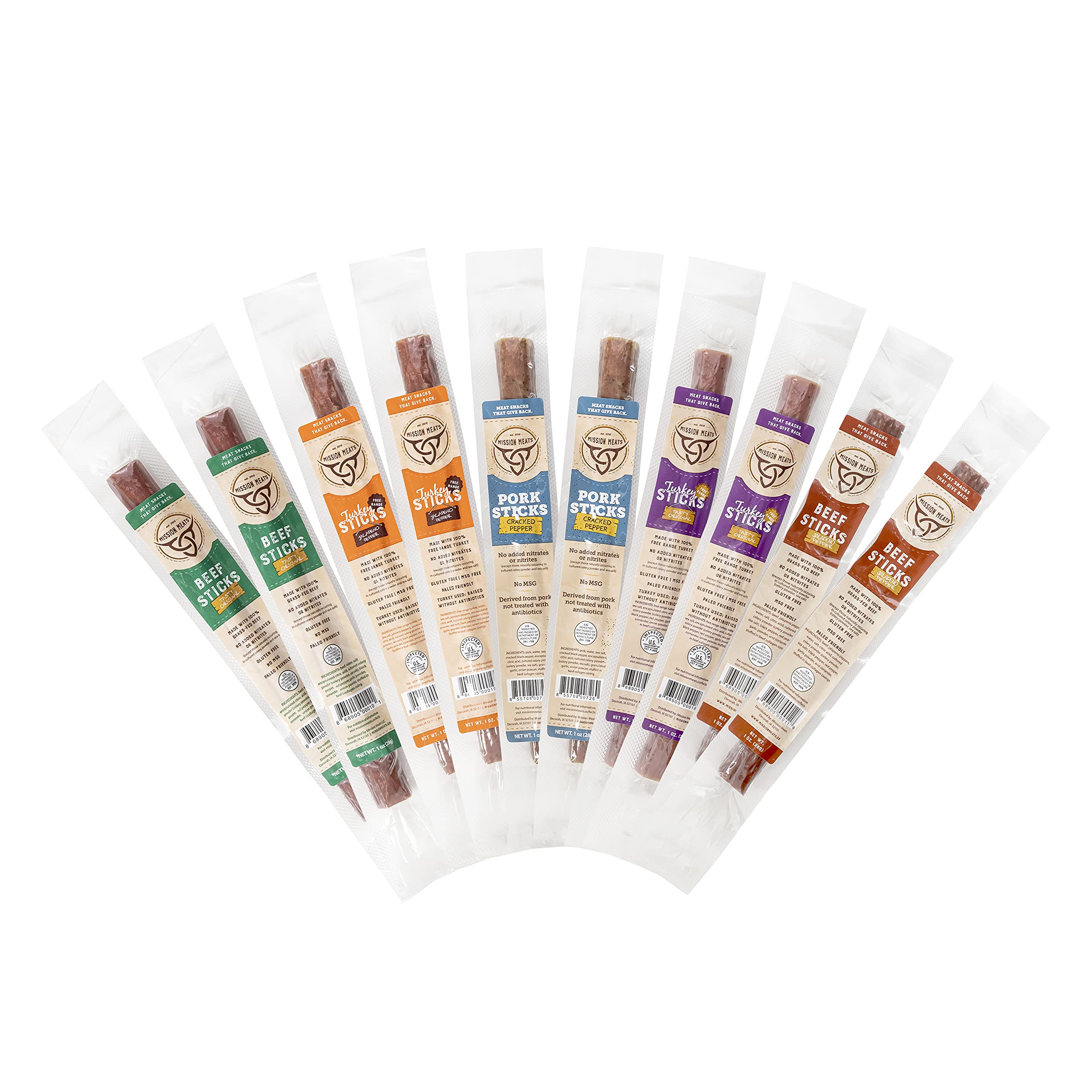 Mission Meats Whole30 Gift Box Variety Box Sugar Free Keto Snacks Grass